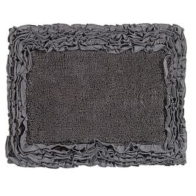 Shaggy Border Collection (Color: Gray, size: 17" x 24" Rectangle)