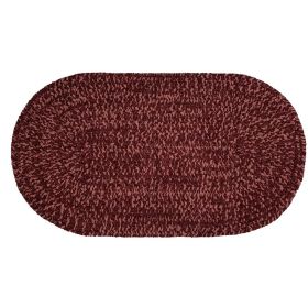 Chenille Tweed Collection (Color: Burgundy/Mauve, size: 22" x 40" Oval)