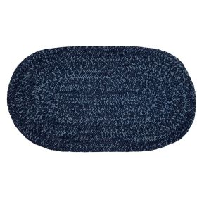 Chenille Tweed Collection (Color: Navy/Smoke Blue, size: 22" x 40" Oval)
