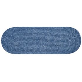 Chenille Solid Collection (Color: Smoke Blue, size: 24" x 108" Runner)