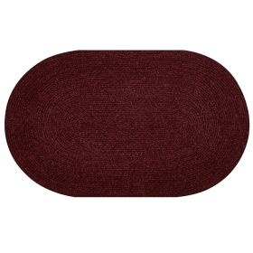 Chenille Solid Collection (Color: Burgundy, size: 42" x 66" Oval)