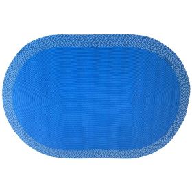 Indoor Outdoor Collection (Color: Blue, size: 64" x 100" Oval)