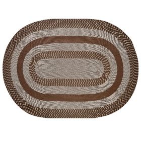 Newport Collection (Color: Brown, size: 96" x 120" Oval)