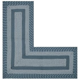 Newport Collection (Color: Slate Blue, size: 20" x 48" x 48" L-Shape)