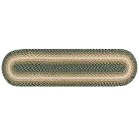 Woodbridge Oval Collection (Color: Green, size: 24" x 108" Runner)