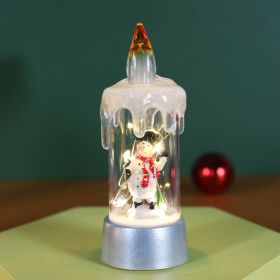 Christmas Decorations Candle Light Desktop Ornaments (Option: Copper Wire Snowman)