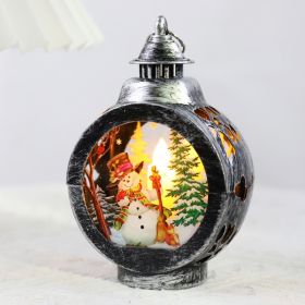 Christmas Decoration Small Night Lamp Desktop Decoration (Option: Vintage Silver Snowman)