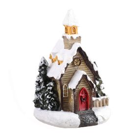 Christmas Small House Micro Landscape Resin Decorations (Option: 2021 Type C Type)