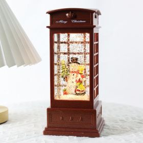 Christmas Decoration Music Box Furnishings Ornaments (Option: Telephone Booth Snowman)