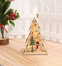 Christmas Wooden Luminous Decorative Ornaments With Lights (Option: Christmas Snowman)
