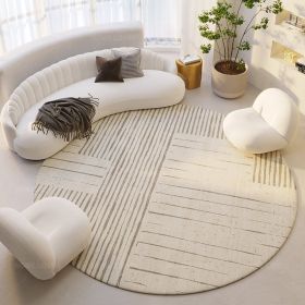 Silent Wind Absorbent Round Carpet Cream Wind Hanging Basket Dressing Table Bedroom Bedside Household Crystal (Option: Modern 13-160x160cm)